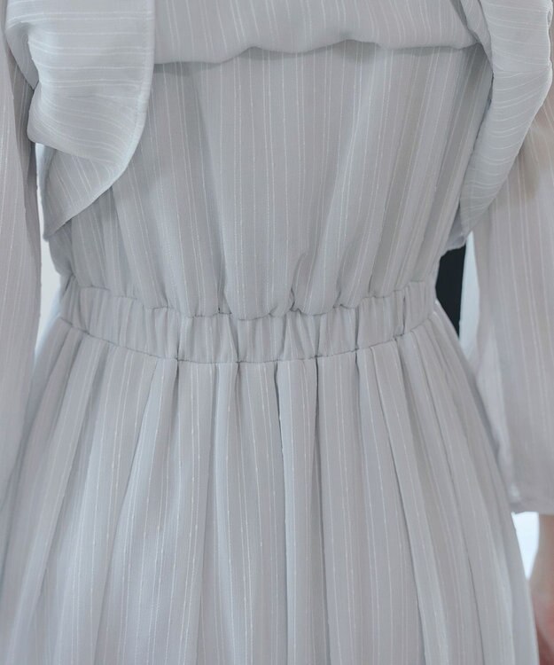 Tiaclasse 【新色追加】シフォンドレープワンピース サックスグレー