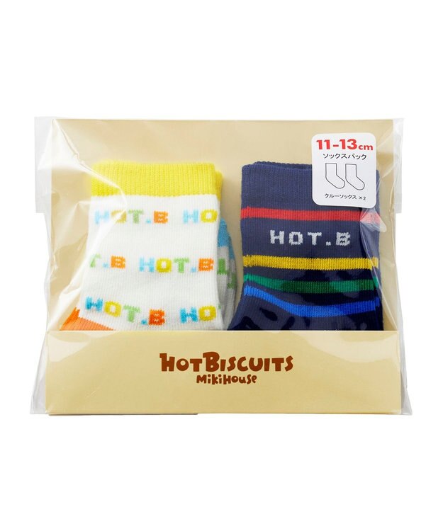 MIKI HOUSE HOT BISCUITS 【9-19cm / 靴下2足セット】 クルー丈 ソックスパック2足セット マルチカラー
