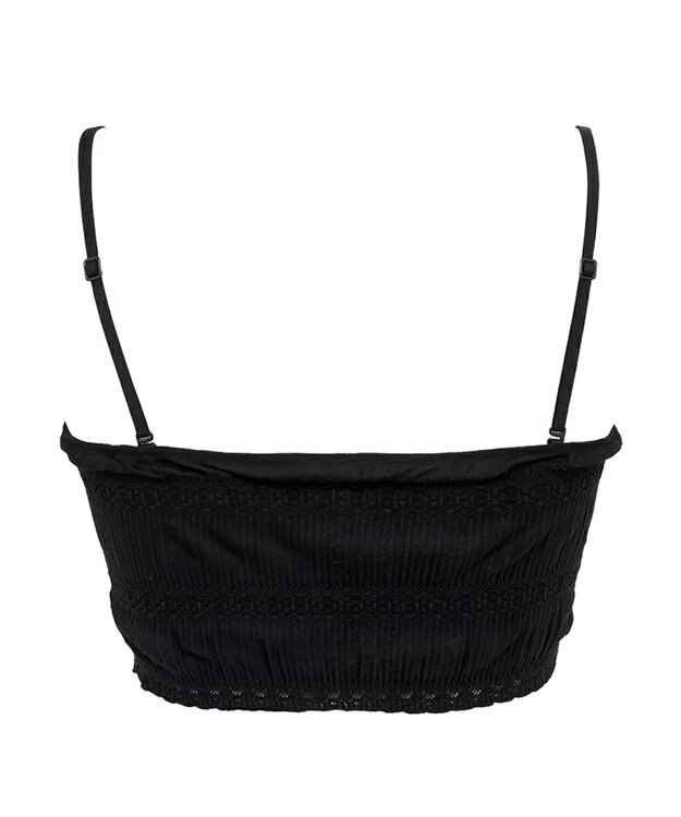 BRADELIS New York 【BRADELIS Me / ノンワイヤー】レーシィチューブトップブラ ストラップ取り外し可能 2way 補正ブラジャー ブラック