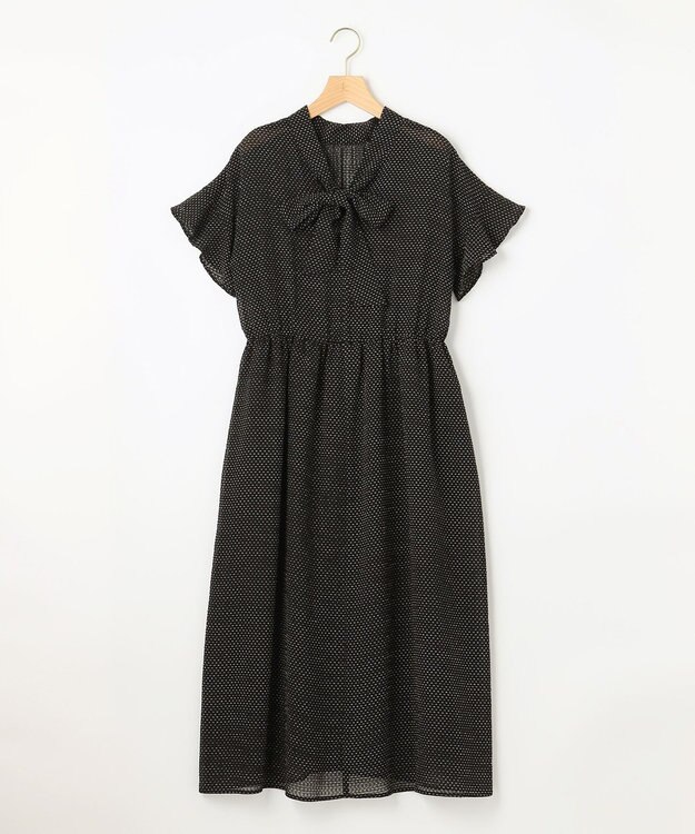 組曲 【WEB限定・2WAY】サッカードビードットプリント ワンピース ブラック系5