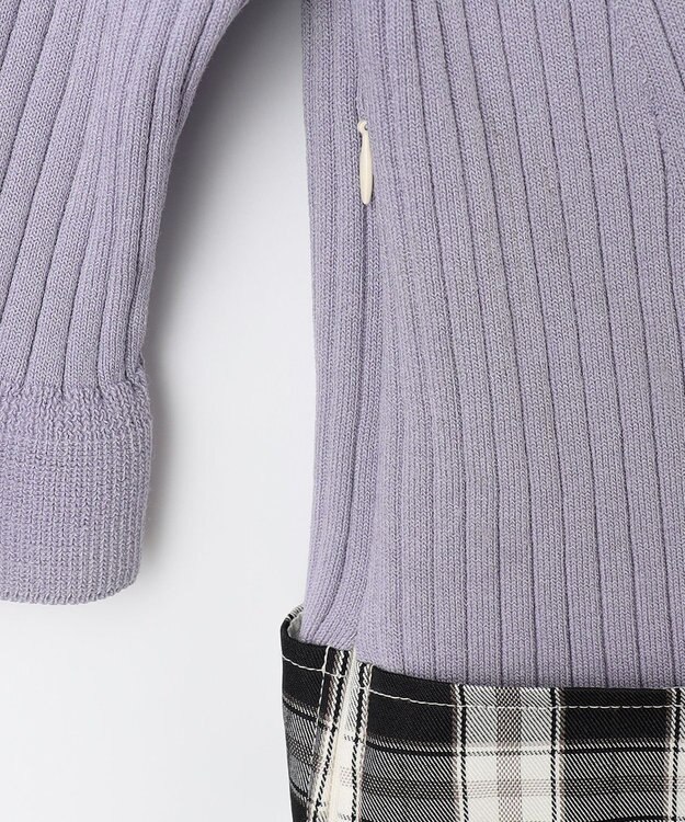 Feroux 【洗える】ニットコンビ ワンピース ブラック系2