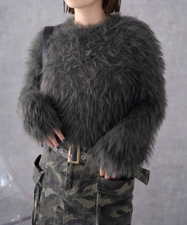 WEGO シャギーショートPO ダークグレー