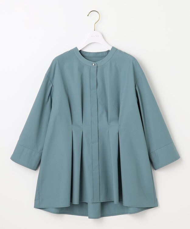 ANY SIS S ウエストタックチュニック ブラウス グリーン