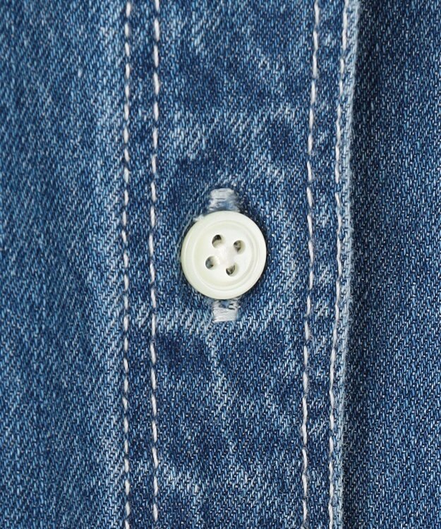 J.PRESS LADIES コットンリネン 7oz デニム シャツ ユーズド系