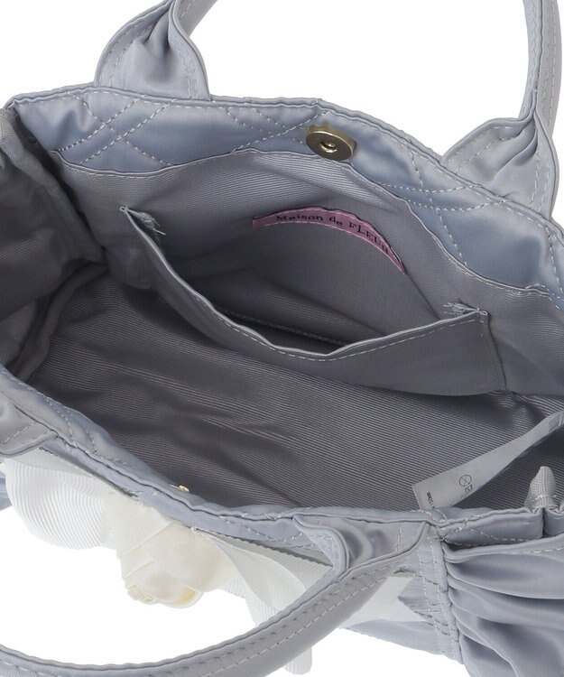 Maison de FLEUR ローズ2Wayキルティングミニトートバッグ Grayish Blue
