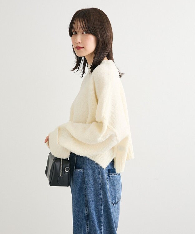 Green Parks ・Ｐｅｔｉｔ　Ｆｌｅｕｒ　ブークレワイドニット Off White