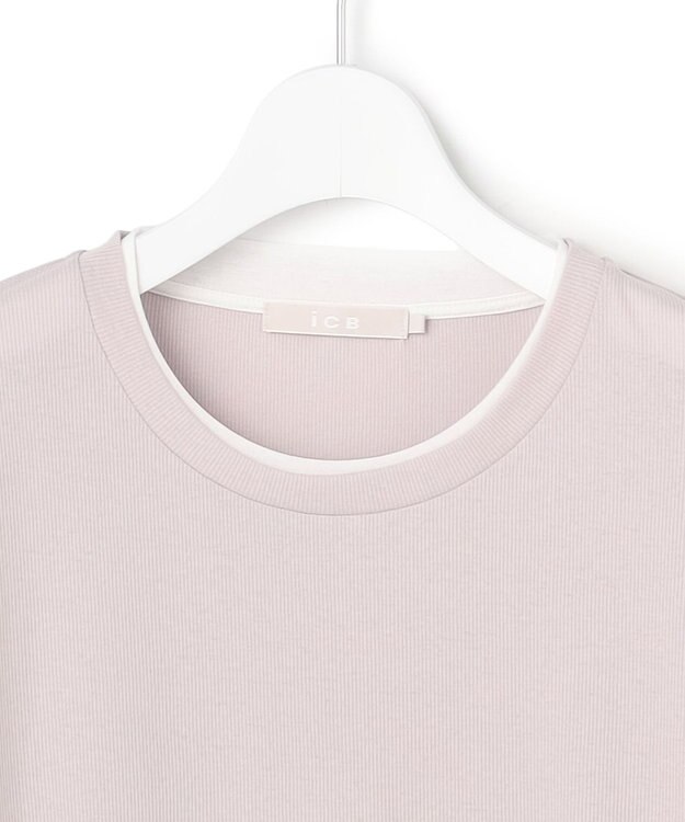 ICB L セミシアーテレコ レイヤード風カットソー トープ
