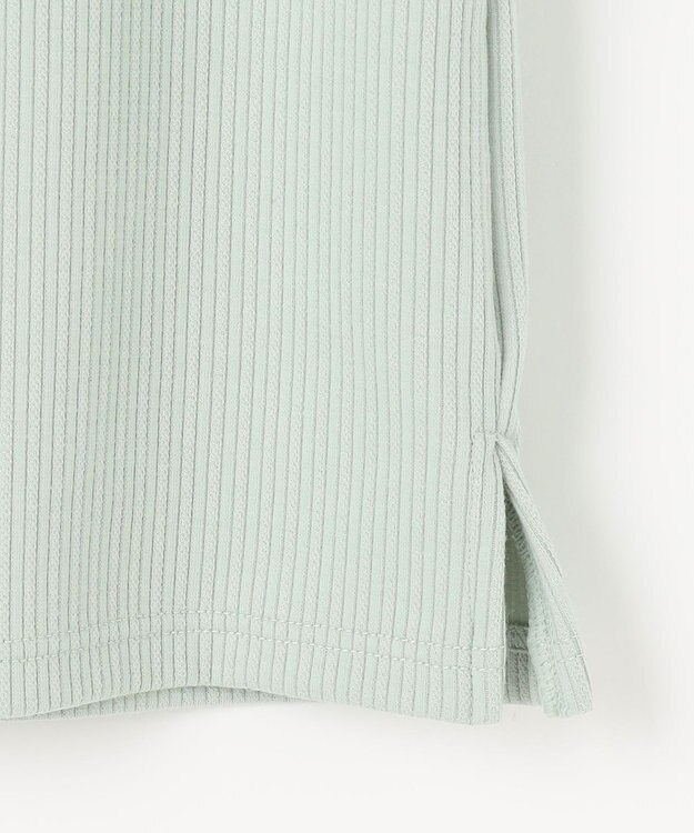 組曲 L 【WEB限定】ストライプジャガード カップ付きTシャツ クリームミント系