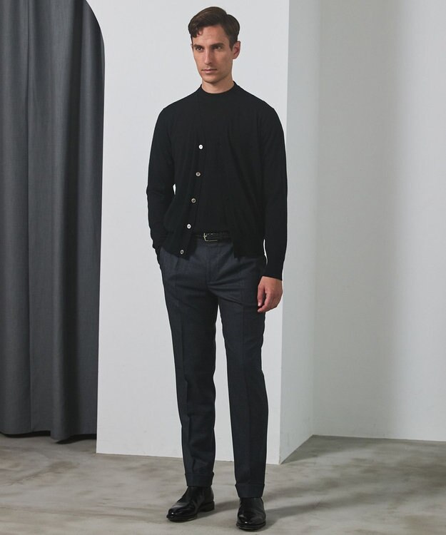 GOTAIRIKU 【保温性/ストレッチ/シワになりにくい】サキソニーストレッチパンツ（１タック） グレー系