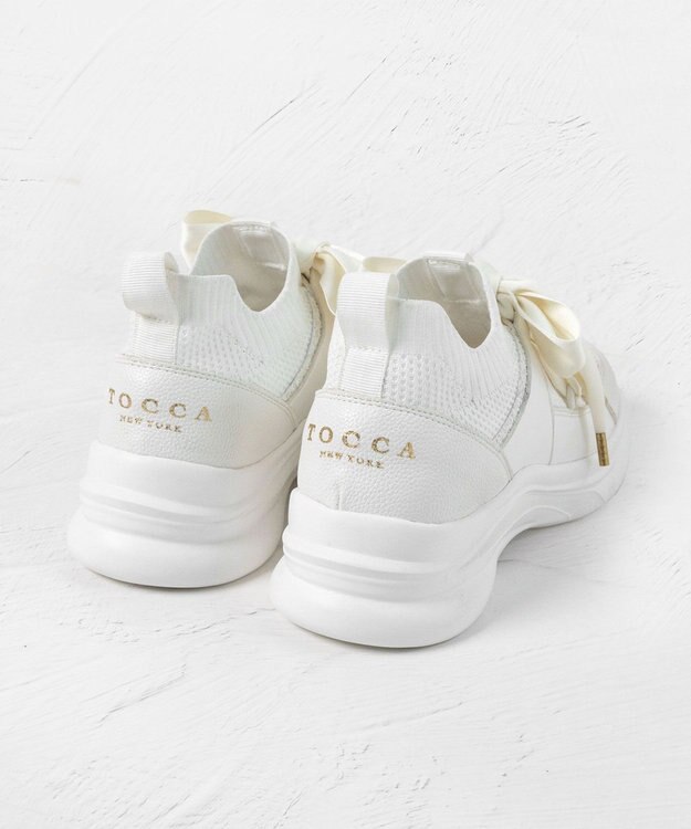 TOCCA POINT OF GLITTER  KNIT SNEAKERS スニーカー オフ系