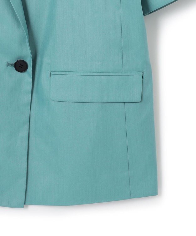 ICB 【接触冷感・洗える】エステルラミーチンツ ハーフスリーブジャケット セルリアン系