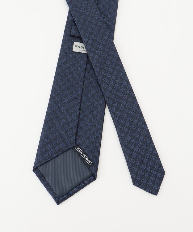 KASHIYAMA KASHIYAMAオリジナル【JAPAN MADE】ハウンドトゥースネクタイ ネイビー