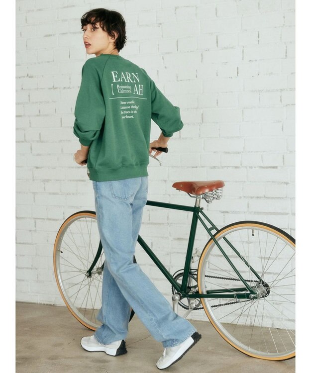 AMERICAN HOLIC ラグランロゴスウェット2 Green