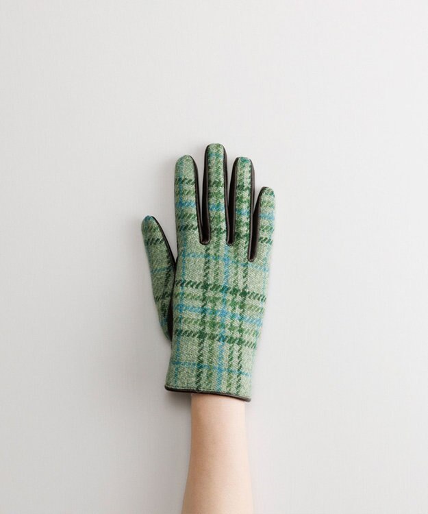 ORuKuBET Harris Tweed グローブ(WOMEN)【日本製・保湿成分/スクワラン加工・ 抗菌機能・タッチパネル対応】 ライトグリーン3