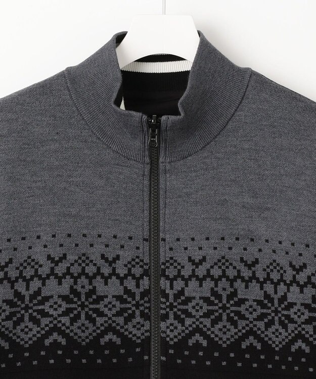 23区GOLF 1枚で2着分の実力派アイテム【MEN】【リバーシブル】ニット ブルゾン ブラック系1