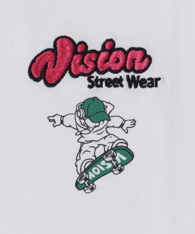 WEGO 【ユニセックス着用ITEM】別注VISIONグラフィックスリーブプリントT（LS） ホワイト