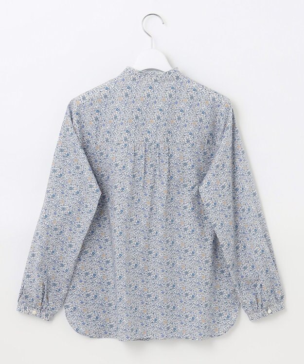 J.PRESS LADIES 【洗える】 LIBERTY Honeydew/Kate&Mil フリルネック ブラウス ブルー系5