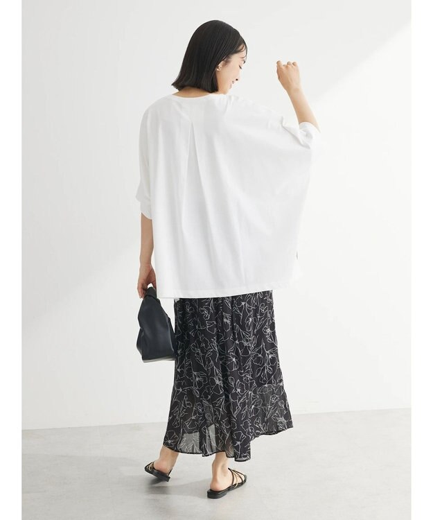 Green Parks 冷っとすずやか　ドルマンカット５分袖プルオーバー Off White