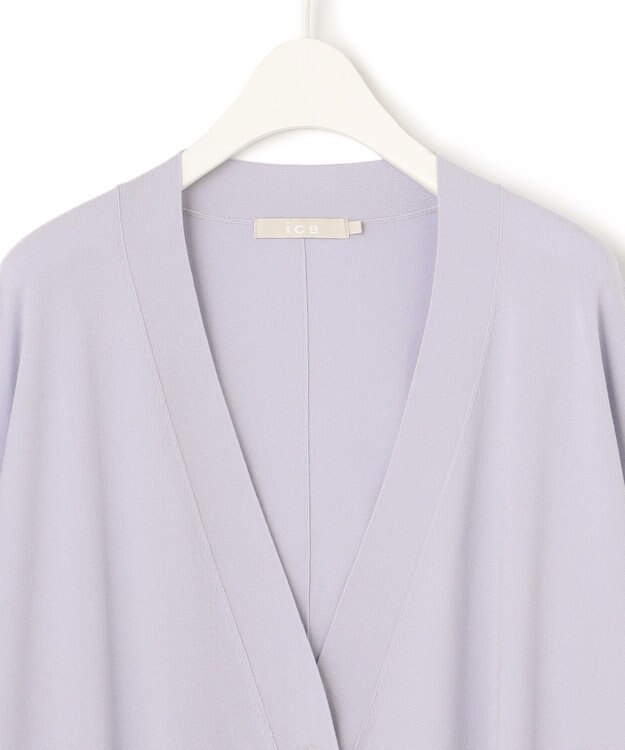 ICB 【洗える】ヴィスコースワイド カーディガン ライラックグレー系