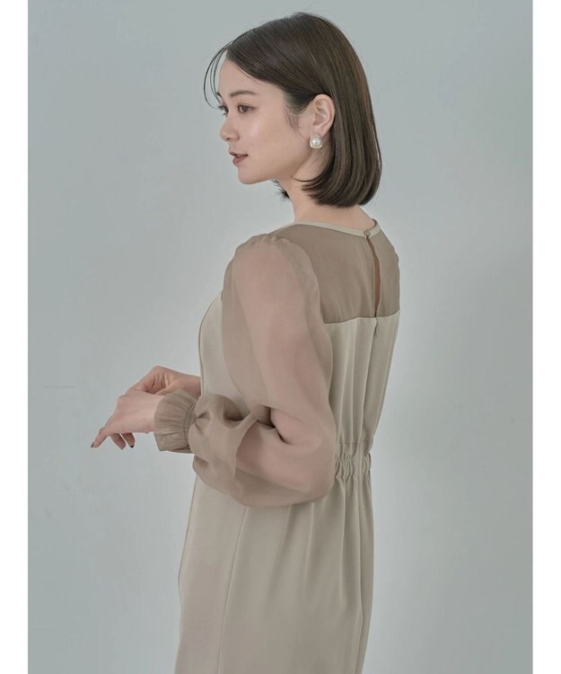 earth music&ecology ＳＥＴ２点チュールキャミ付きドッキングワンピース Beige