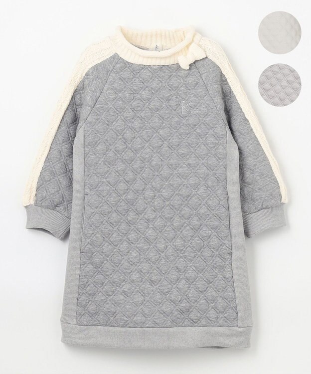 組曲 KIDS 【100㎝】ダイヤキルト ワンピース グレー系