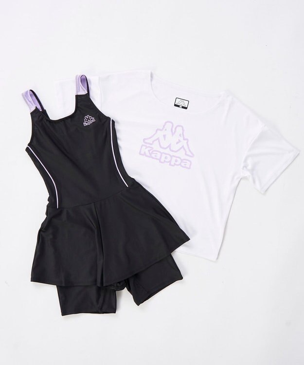 OP／FILA 【Kappa】スクール水着+Tシャツ付き　２点セット水着 パープル