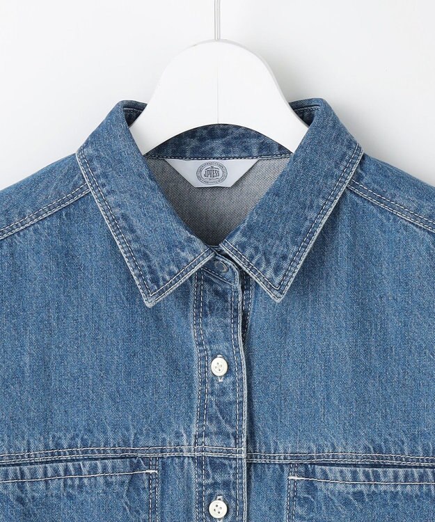 J.PRESS LADIES コットンリネン 7oz デニム シャツ ユーズド系