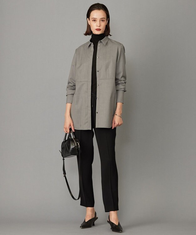 ICB L 【洗える】 TWブロード シャツ ライトグレー系