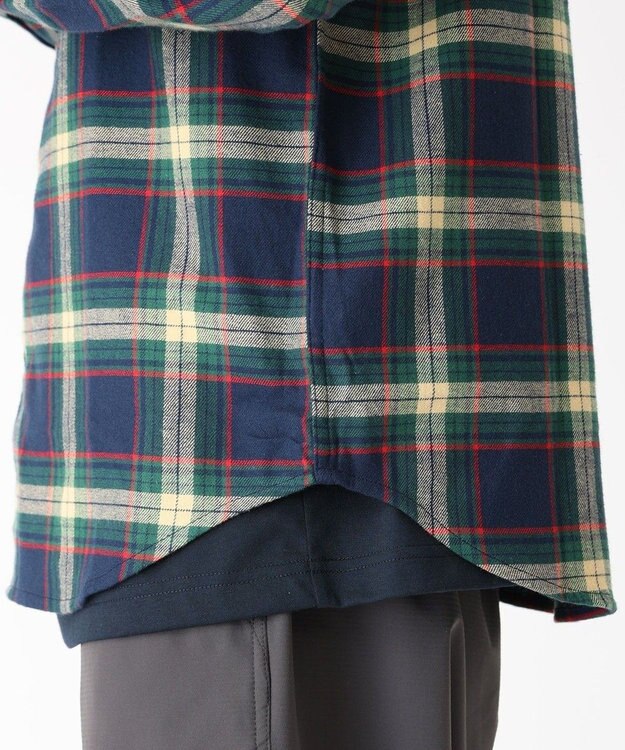 Columbia Columbia/ フレアガンストレッチフランネルシャツ /コロンビア Coll Navy Two Lane Tartan