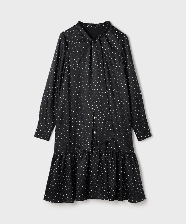 GRACE CONTINENTAL ランダムドットボウタイワンピース ブラック