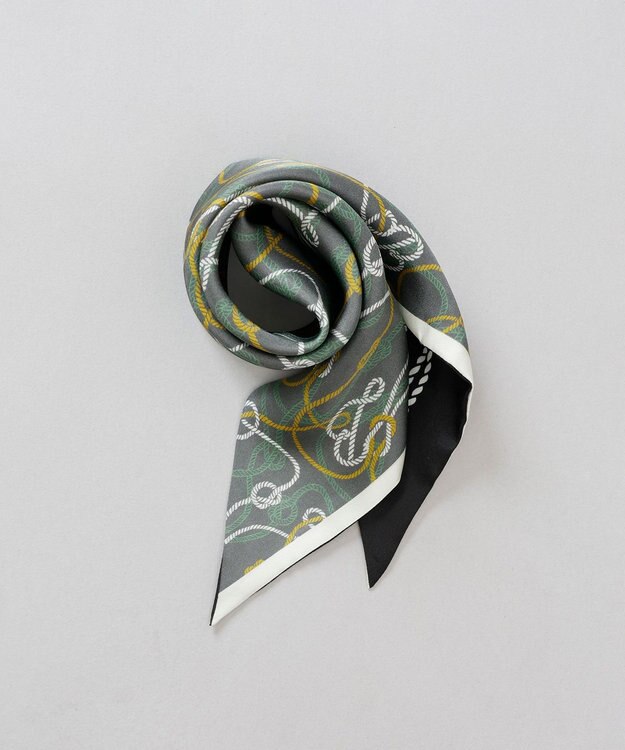 AURORA Beaurance （ビューランス）シルクツイル トライアングルスカーフ(リング付き) キャメル