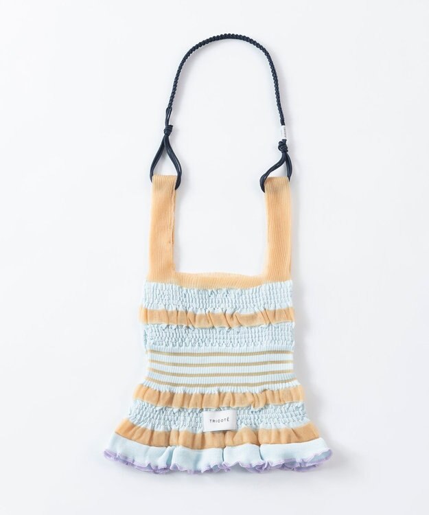 TRICOTE シースルー×マクラメ編 ショルダーバッグ 87BROWN