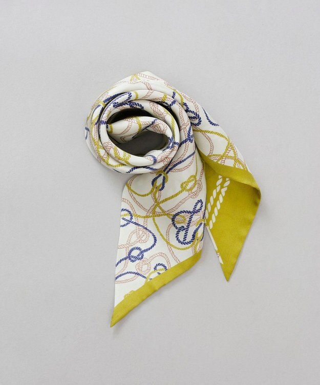 AURORA Beaurance （ビューランス）シルクツイル トライアングルスカーフ(リング付き) イエロー