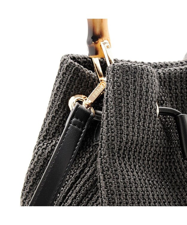 MioFIRANO ガーターステッチバンブーハンドルバッグ 2WAY　FIRANO フィラノ BLACK