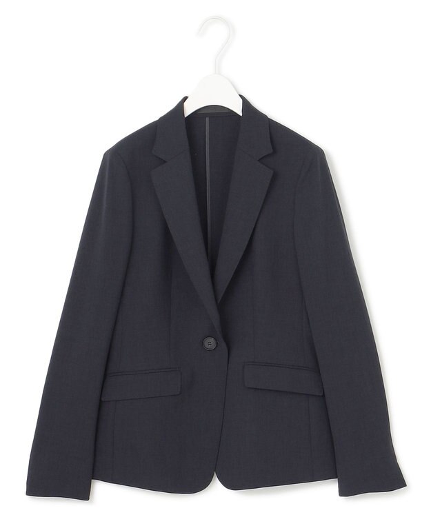 ICB 【接触冷感・防シワ・速乾・洗える】レーヨンライクトロ テーラードジャケット ネイビー系