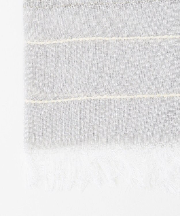 JOSEPH ABBOUD 【イタリア製】スラブボーダージャガード ストール ライトグレー系1