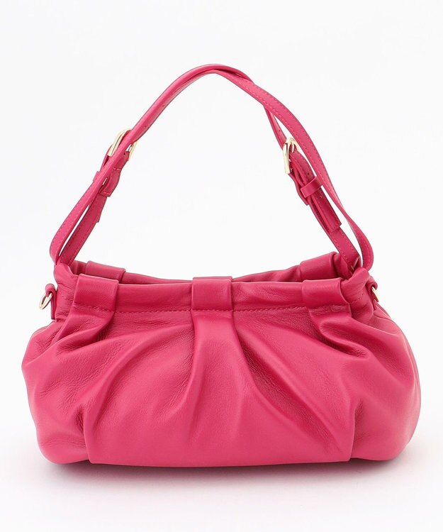 LA BAGAGERIE シープレザー　ギャザーミニバッグ ピンク