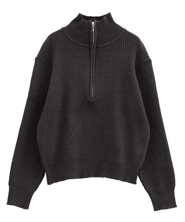 CRAFT STANDARD BOUTIQUE ミニモールハーフジップニットプルオーバー Dark Gray