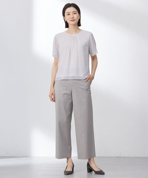 J.PRESS LADIES 【セットアップ対応・洗える・撥水】コットンFITTY ストレート パンツ ベージュ系