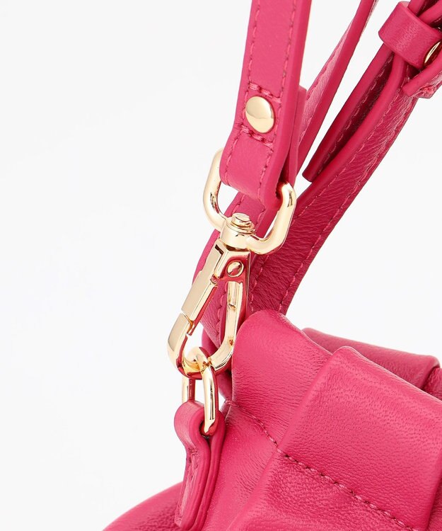 LA BAGAGERIE シープレザー　ギャザーミニバッグ ピンク