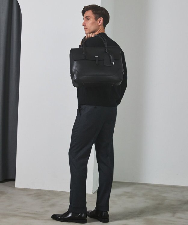 GOTAIRIKU 【保温性/ストレッチ/シワになりにくい】サキソニーストレッチパンツ（１タック） グレー系