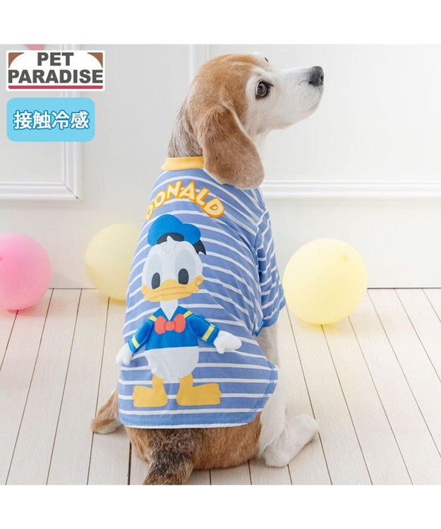 PET PARADISE ディズニー ドナルドダック 手つなぎＴシャツ 接触冷感 中型犬 大型犬 ブルー