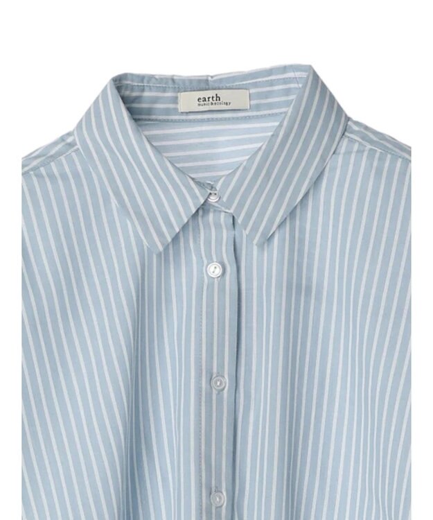 earth music&ecology ドロストヘムショートシャツ Stripe