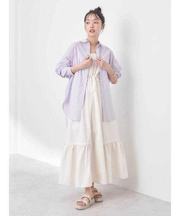 earth music&ecology ＴＲキュプラレギュラーシャツ Lavender