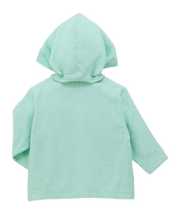 MIKI HOUSE HOT BISCUITS 【80-120cm】二重織ガーゼ素材 パーカ アイスグリーン