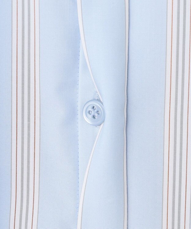 ICB 【WEB限定カラーあり・洗える】ラッフルデザインシャツ サックスブルーストライプ系［WEB限定］