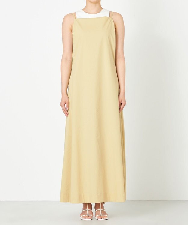 NAVE 【Nave・洗える/撥水加工/ストレッチ素材】ライトタフタ  キャミドレス ライトイエロー系