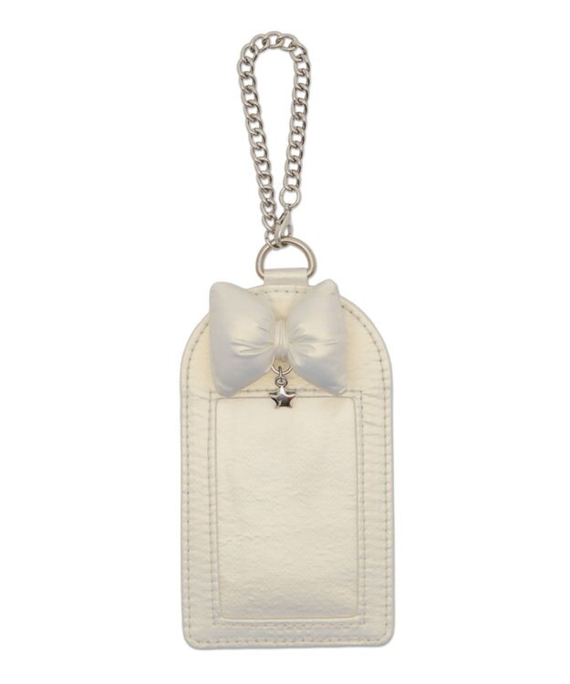 WEGO 【痛バ＆推し活グッズ】リボンクッションカードホルダーキーホルダー ホワイト