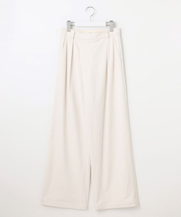 23区 L 【SLOW/一部店舗限定】ソフトコーデュロイ ワイドパンツ アイボリー系