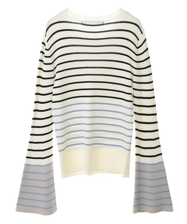 YECCA VECCA マルチボーダー柄ニット Ivory